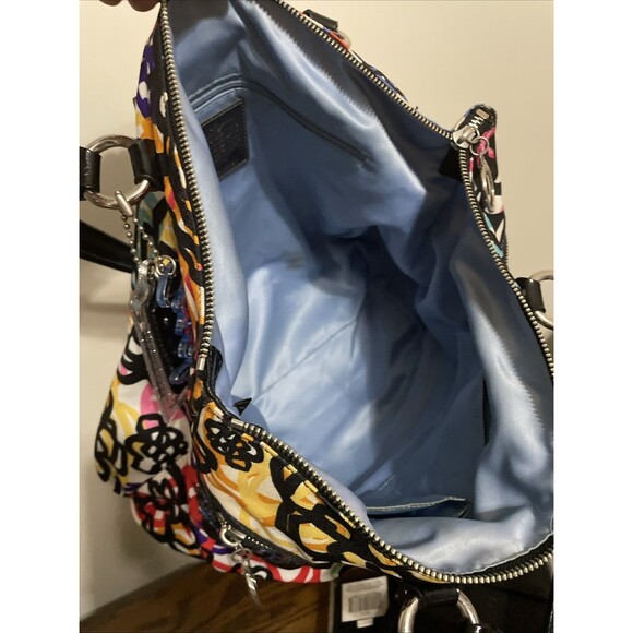 Y2K COACH MULTICOLOR FLORAL POPPY GRAFFITI PRINT TOTE SHOULDER BAG PURSE - Picture 13 of 16